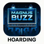 An icon image representing a 'Hoarding' advertisement for 'Magnus Buzz'. The design should feature a